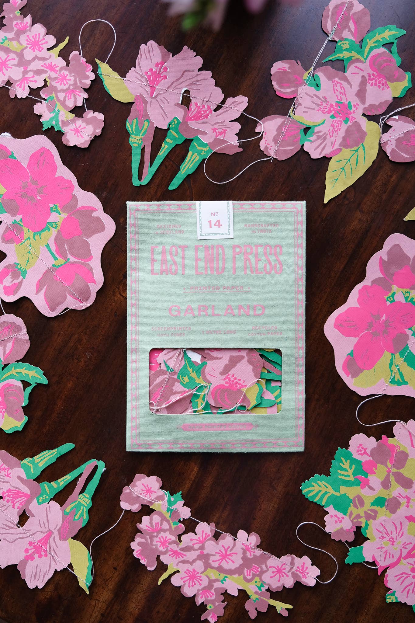 Blossom Sewn Garland - Screen Printed by Hand