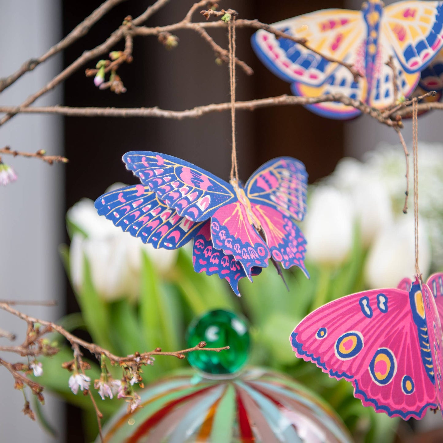 Butterflies Paper Ornaments - Screen Printed by Hand