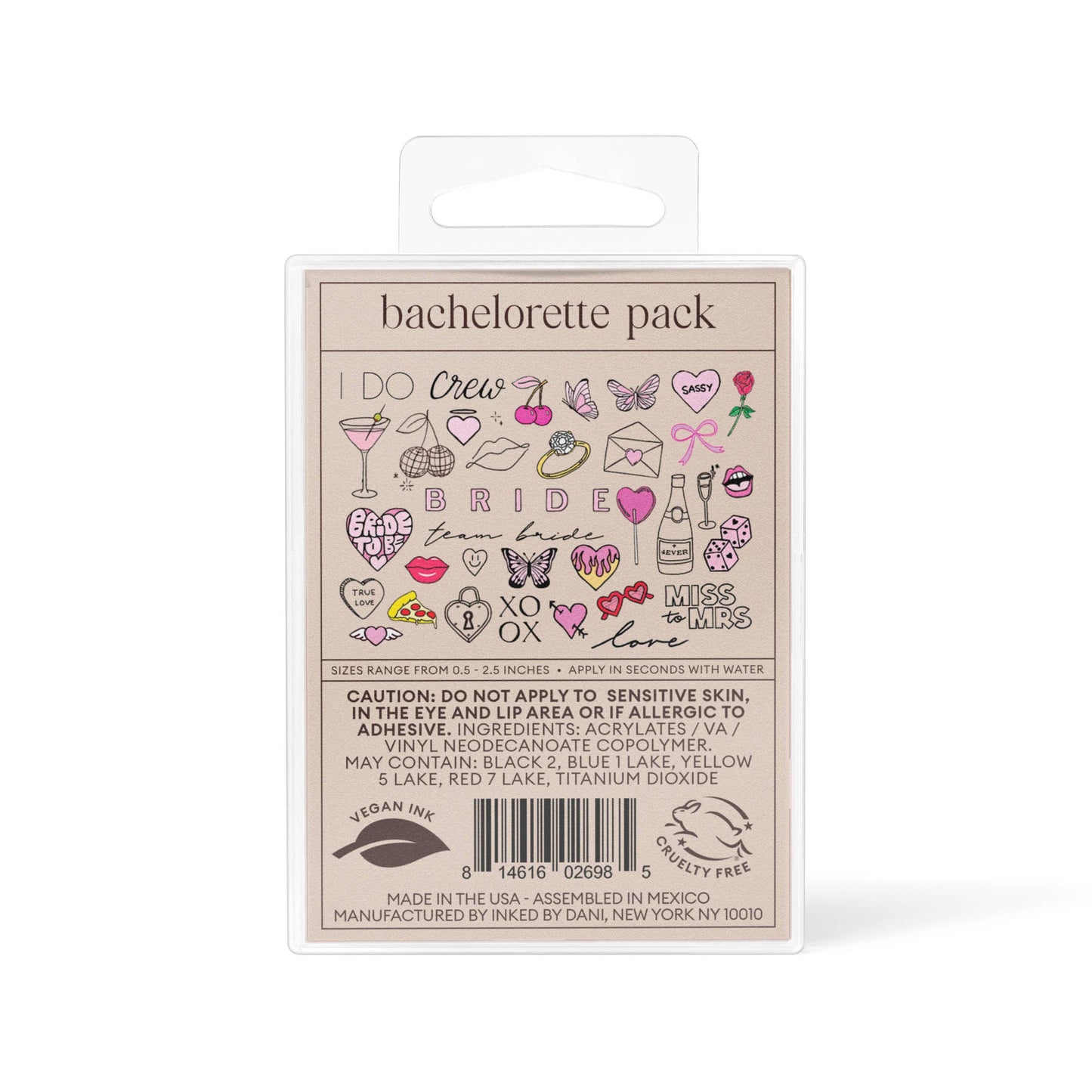 INKED by Dani - Bachelorette Babe Temporary Tattoo Pack