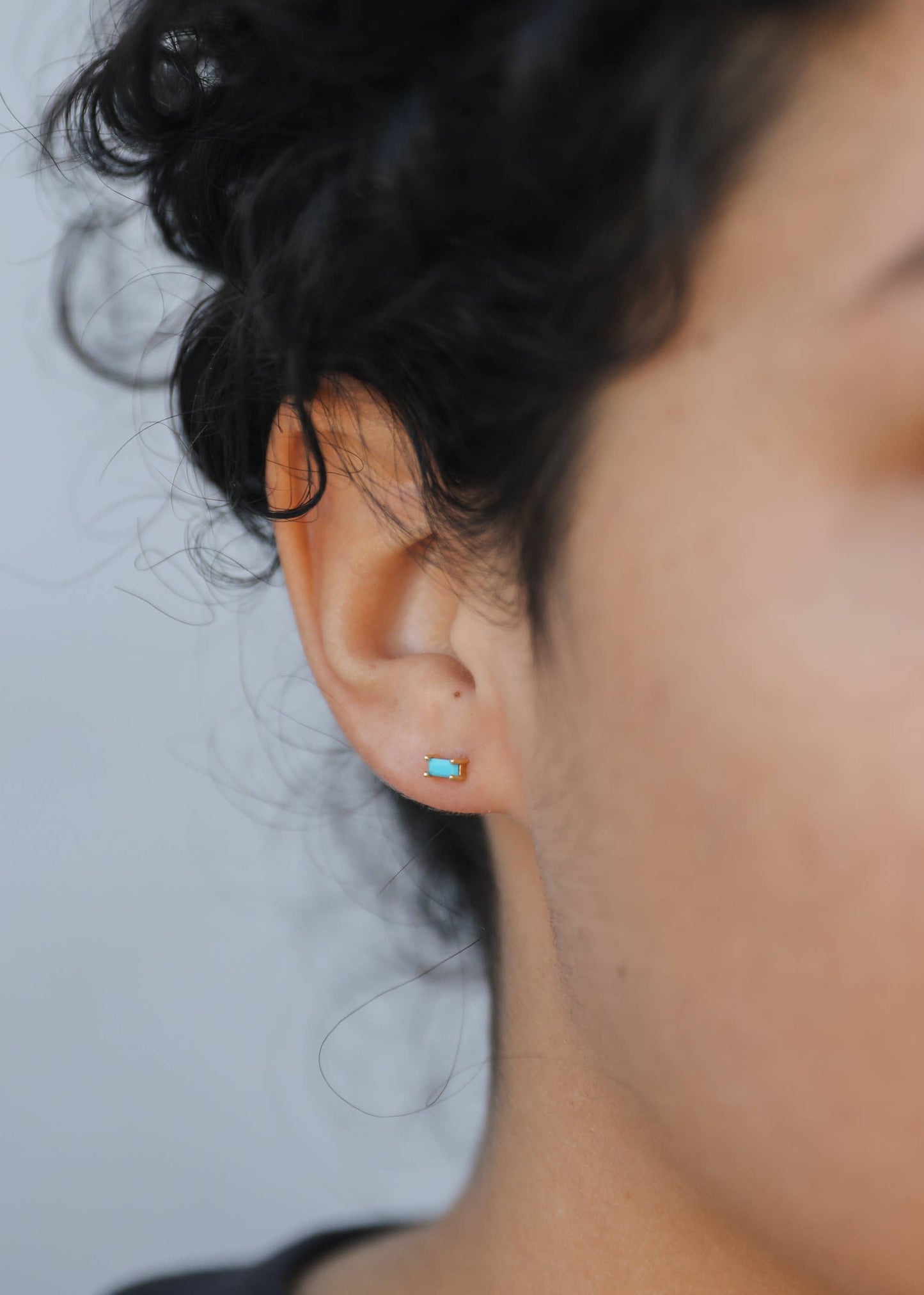 Turquoise Baguette - Earrings
