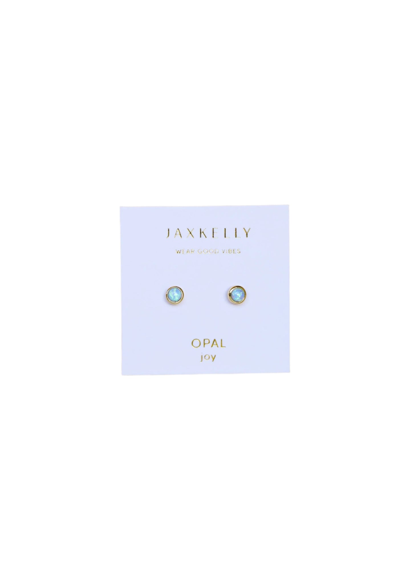 Simple Stud Earrings - Fire Opal - JaxKelly