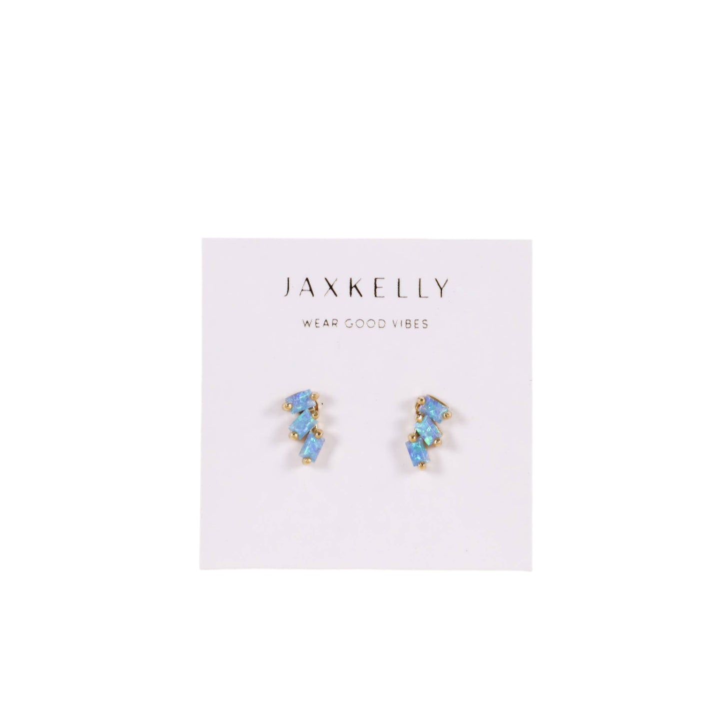 Offset Trio Earrings - Fire Opal - JaxKelly