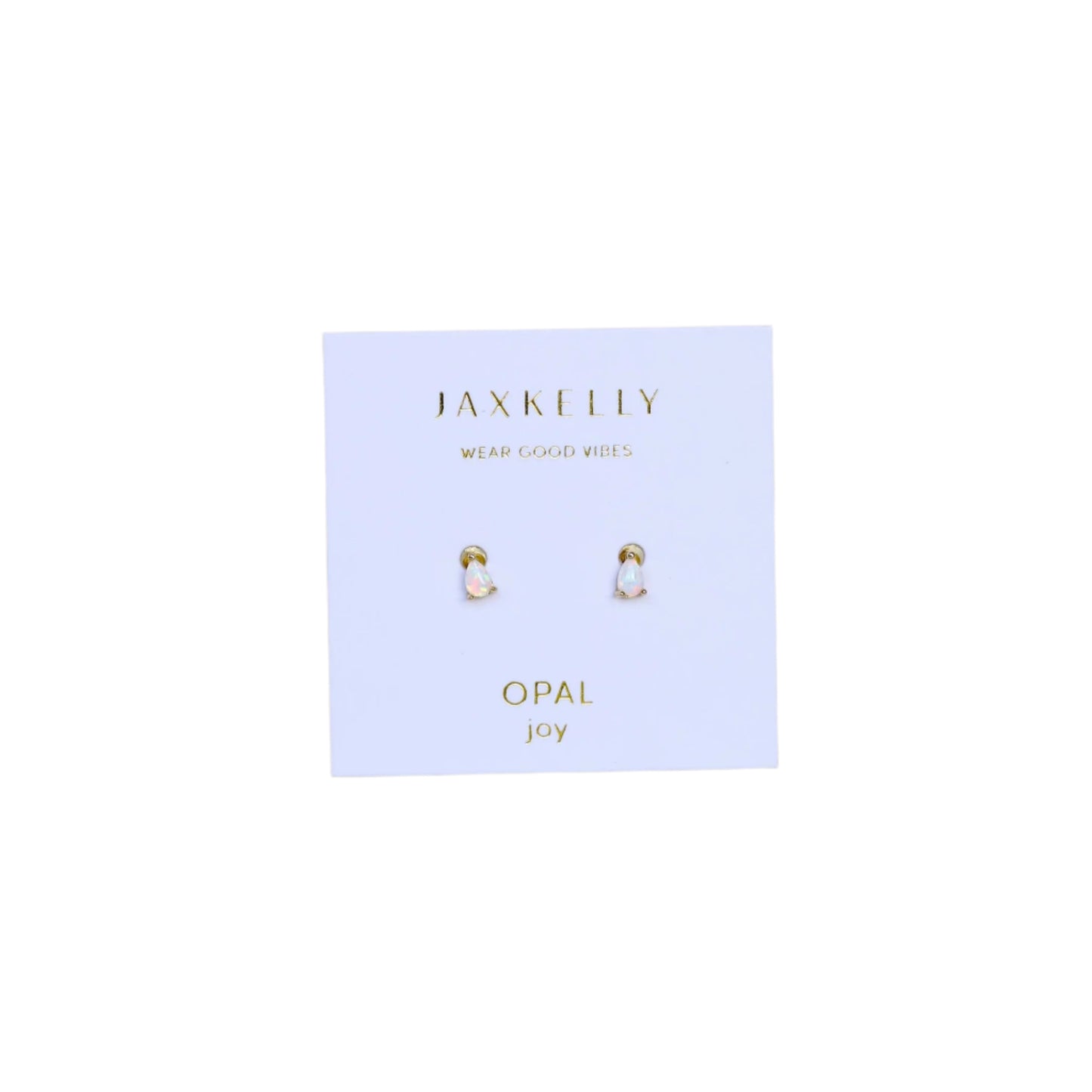 Teardrop Earrings - White Opal - JaxKelly