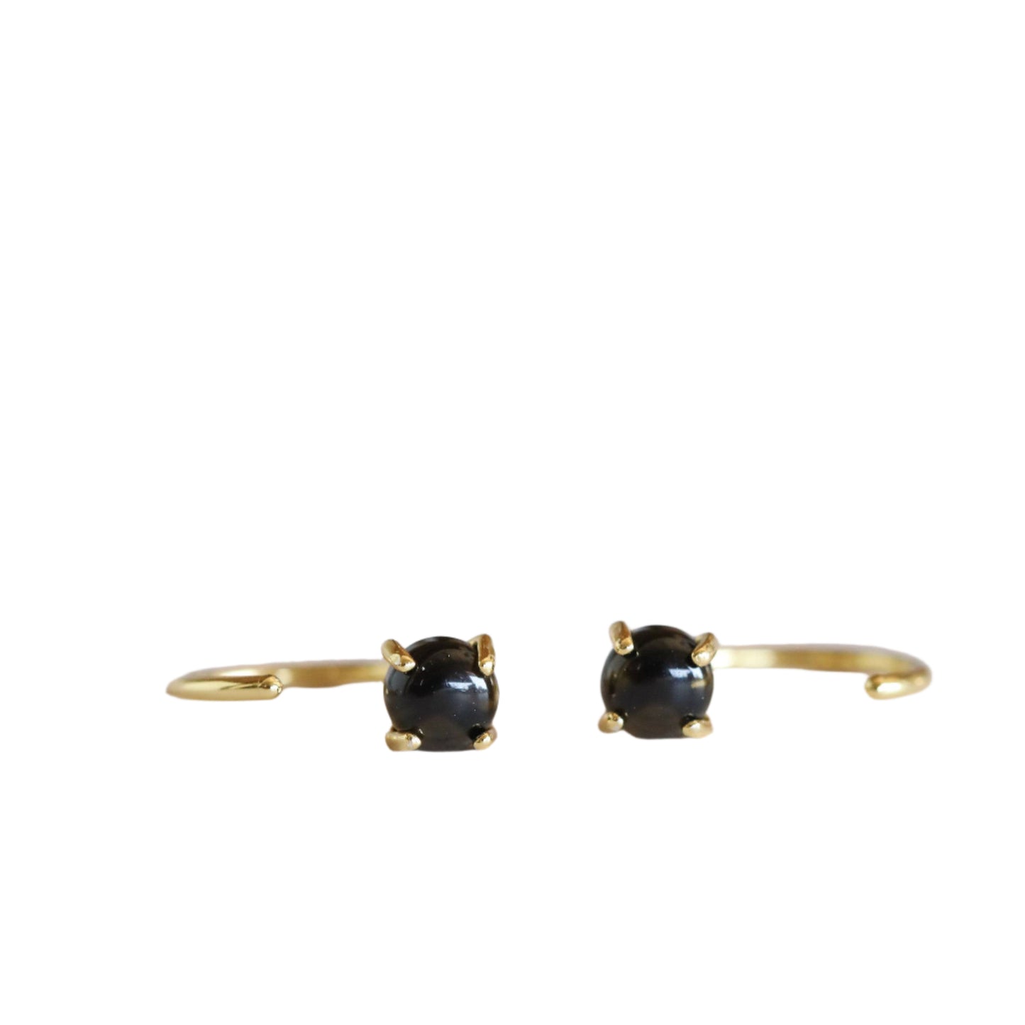 Obsidian Huggie Earrings