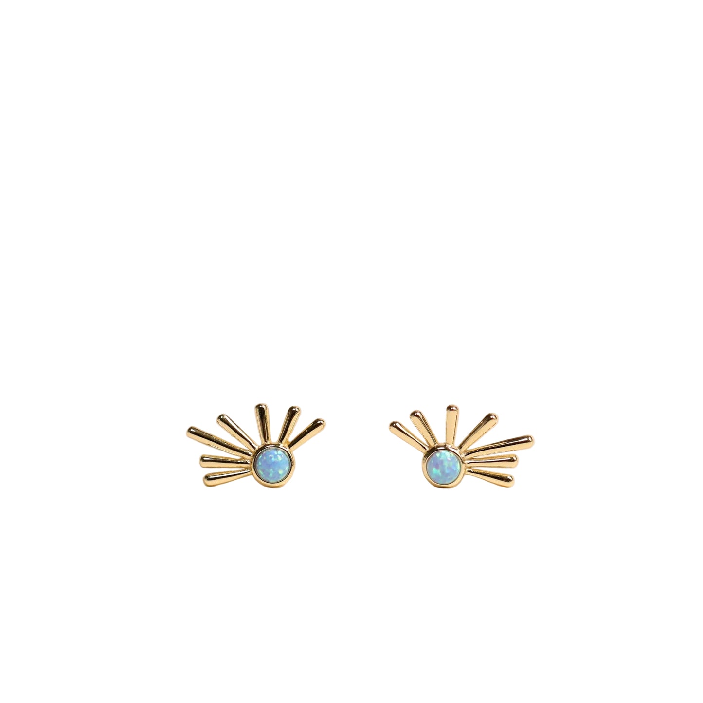 Fire Opal Sun Ray Earrings