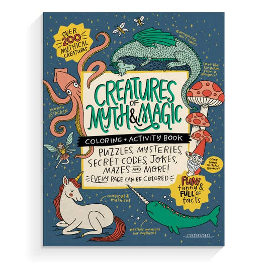 Creatures of MYTH & MAGIC Coloring + Activity: Mazes, Puzzles, Jokes +