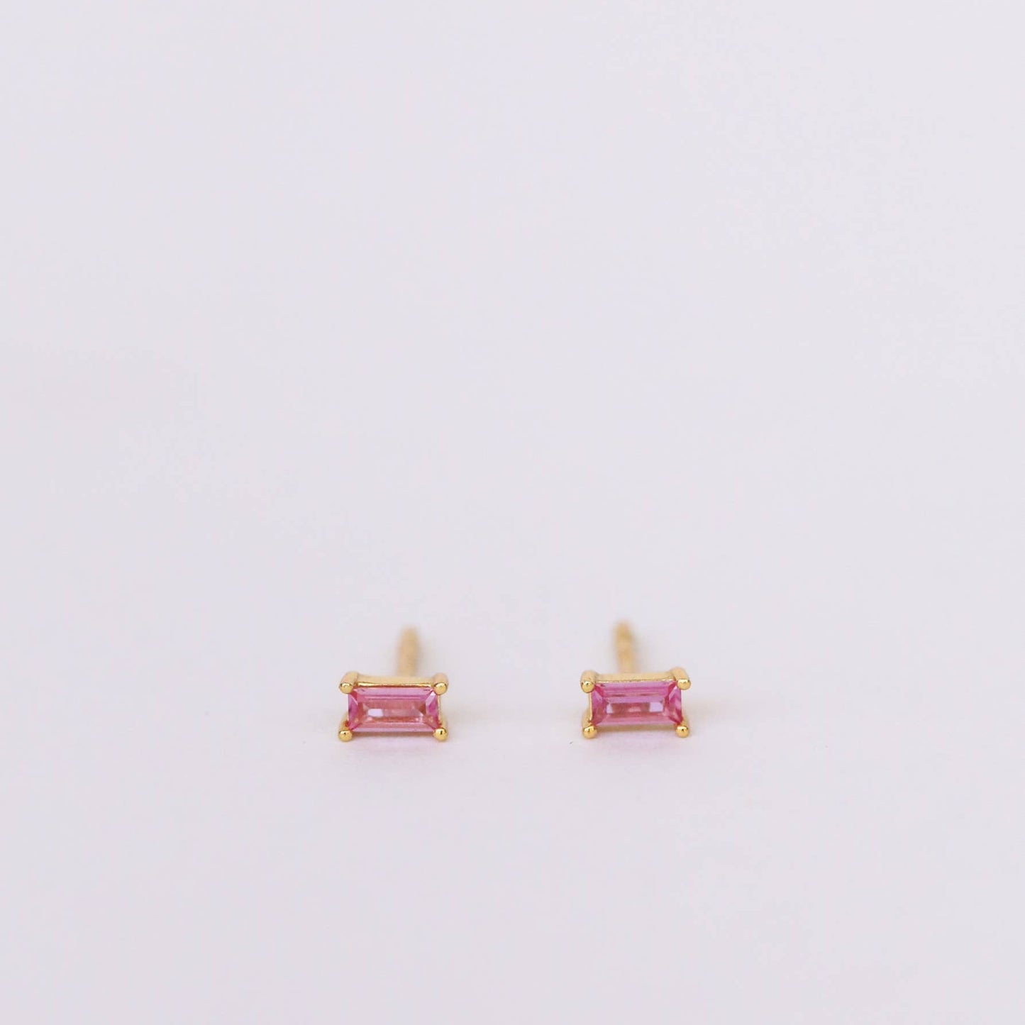 Rose Baguette Earrings