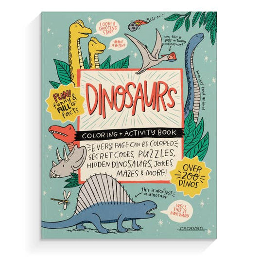 DINOSAURS Coloring + Activity: Mazes, Puzzles, Jokes + MORE