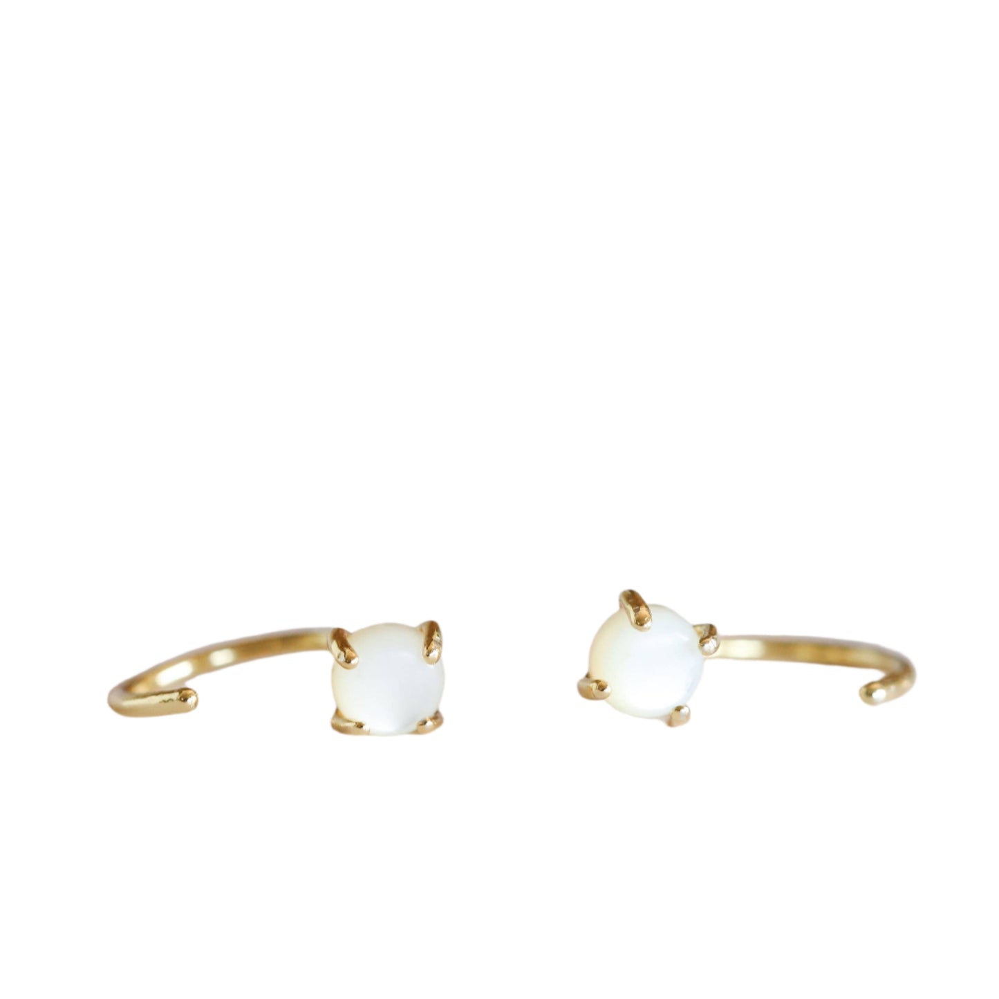 Mother of Pearl Huggie Earrings