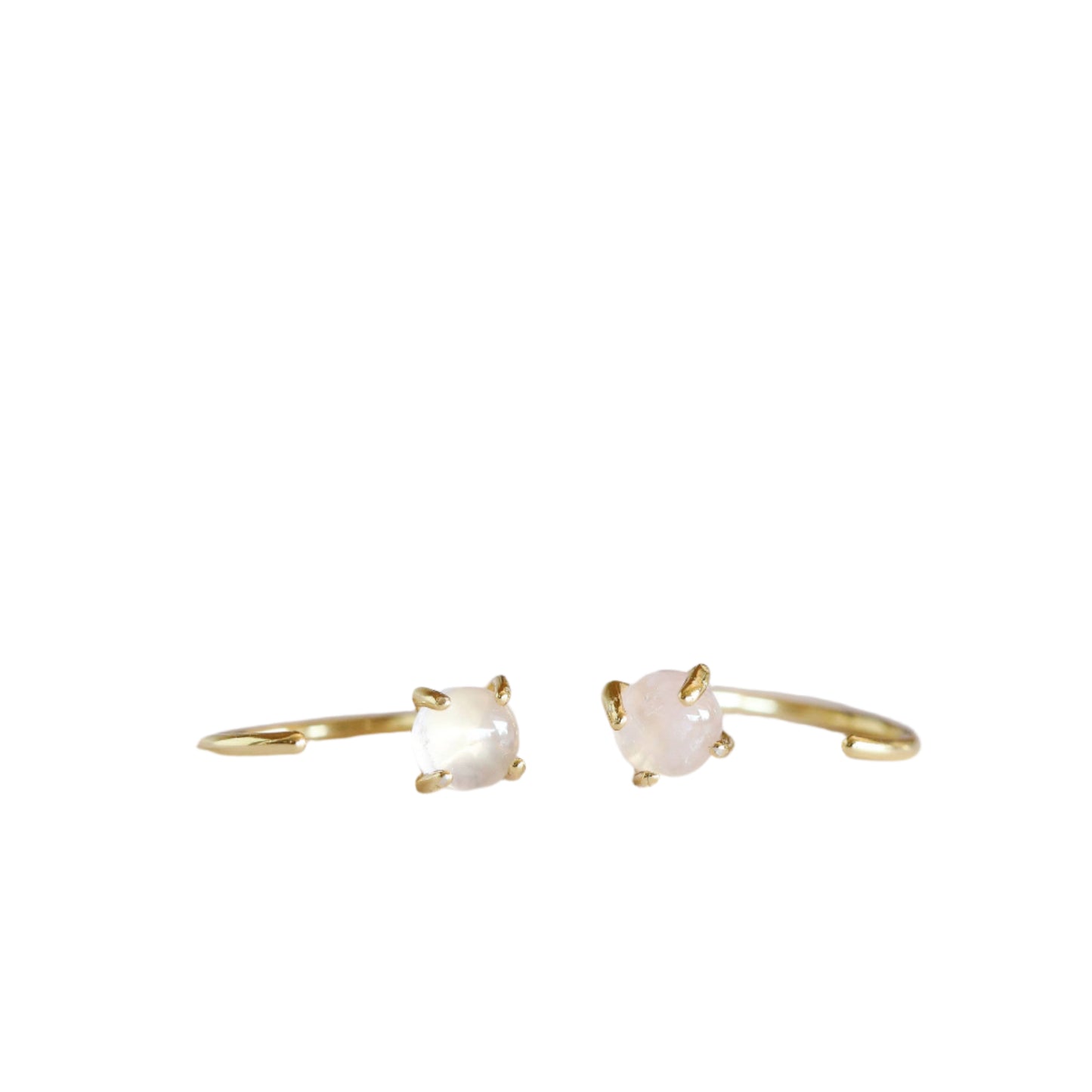 Rose Quartz Huggie Earrings