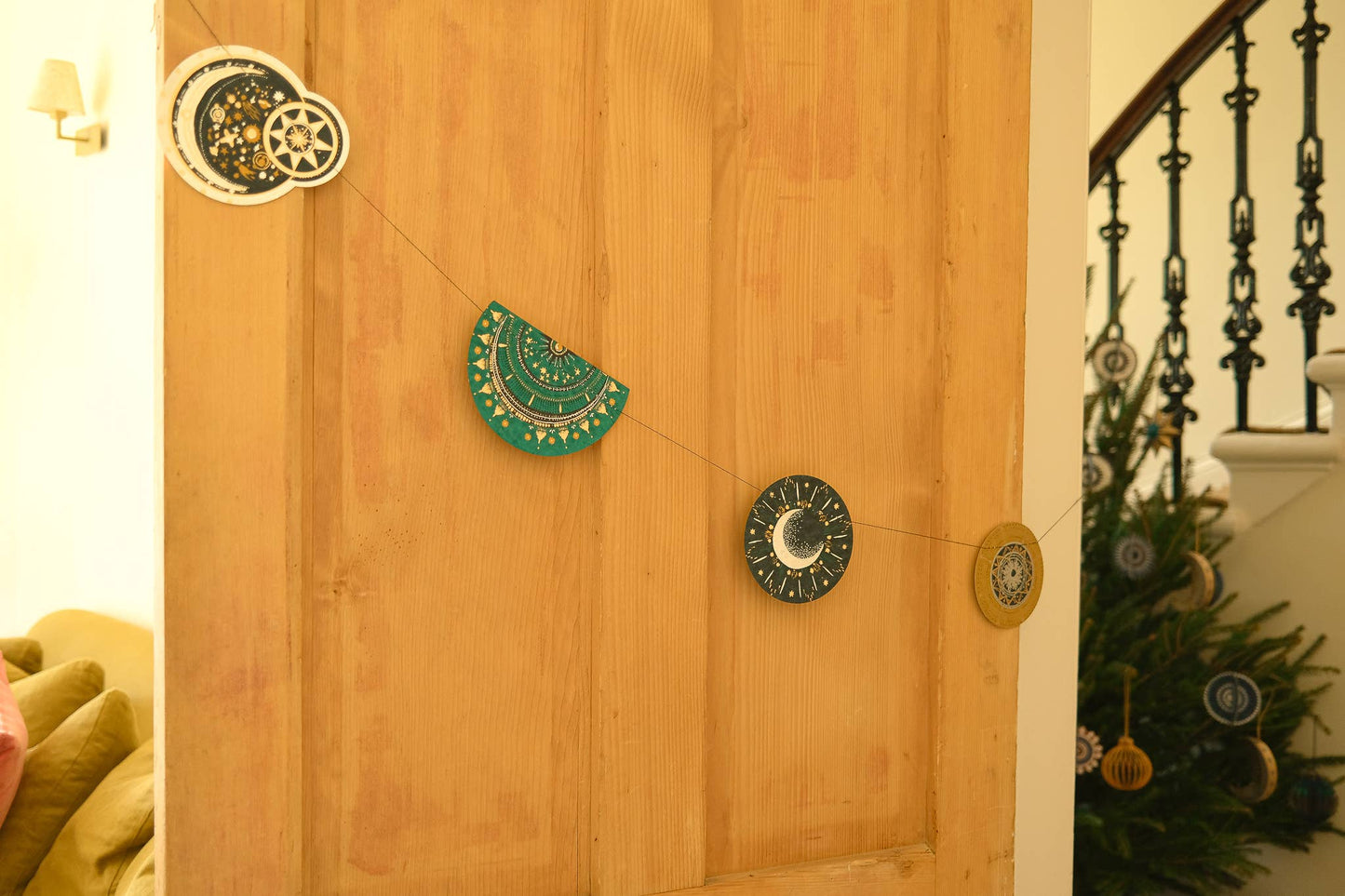 Celestial Sewn Garland - Screen Printed by Hand