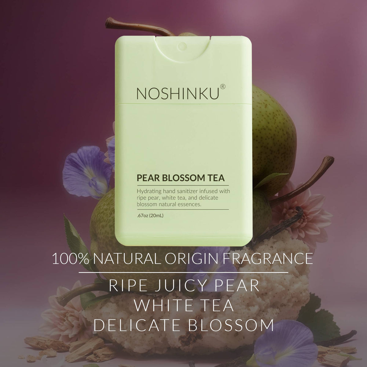 Pear Blossom Tea Hydrating Hand Sanitizer Spray Refill Pouch - Noshinku