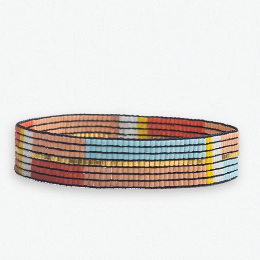 Alex Horizontal Colorblock Beaded Stretch Bracelet - Amalfi