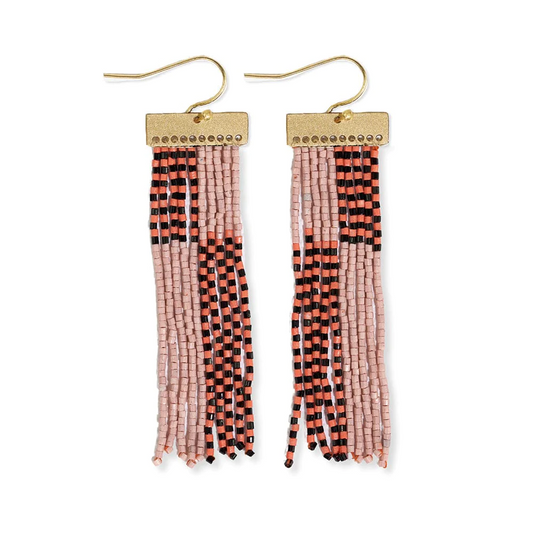 Lana Rectangular Colorblock Earrings - Blush