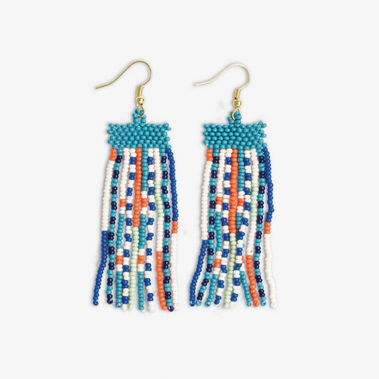 Adaline Mixed Patterns Beaded Earrings - Coastal