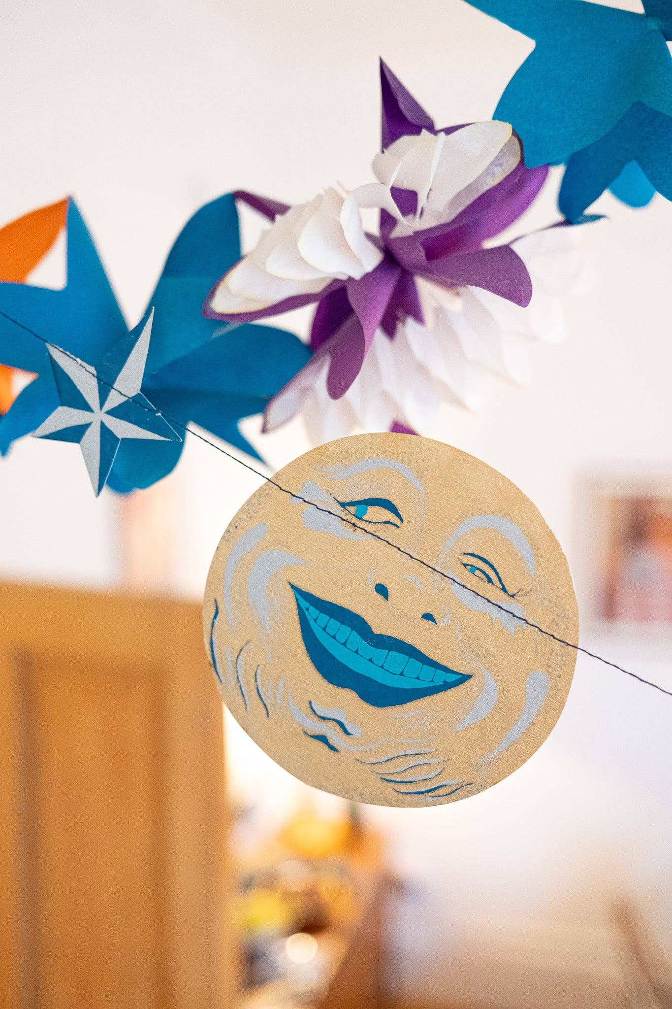 Man on the Moon Sewn Garland - Screen Printed by