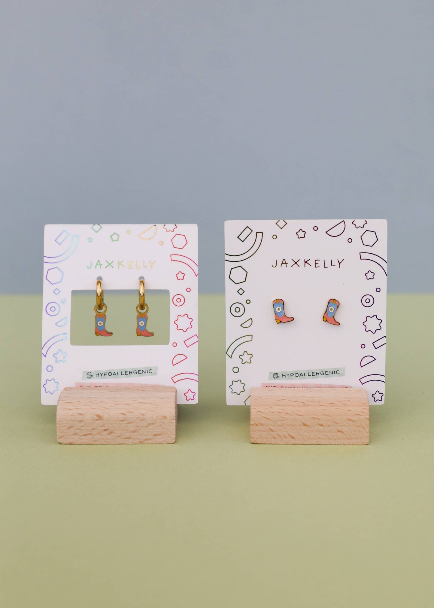 Boot Enamel Flat Back Kids Earrings - JaxKelly