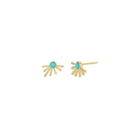 Turquoise Sun Ray - Earrings