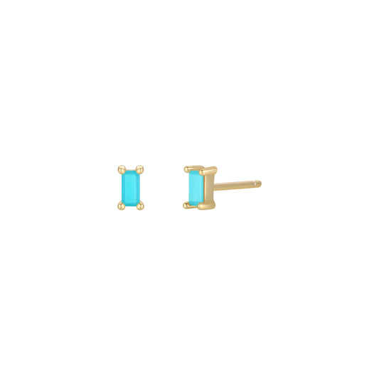 Turquoise Baguette - Earrings