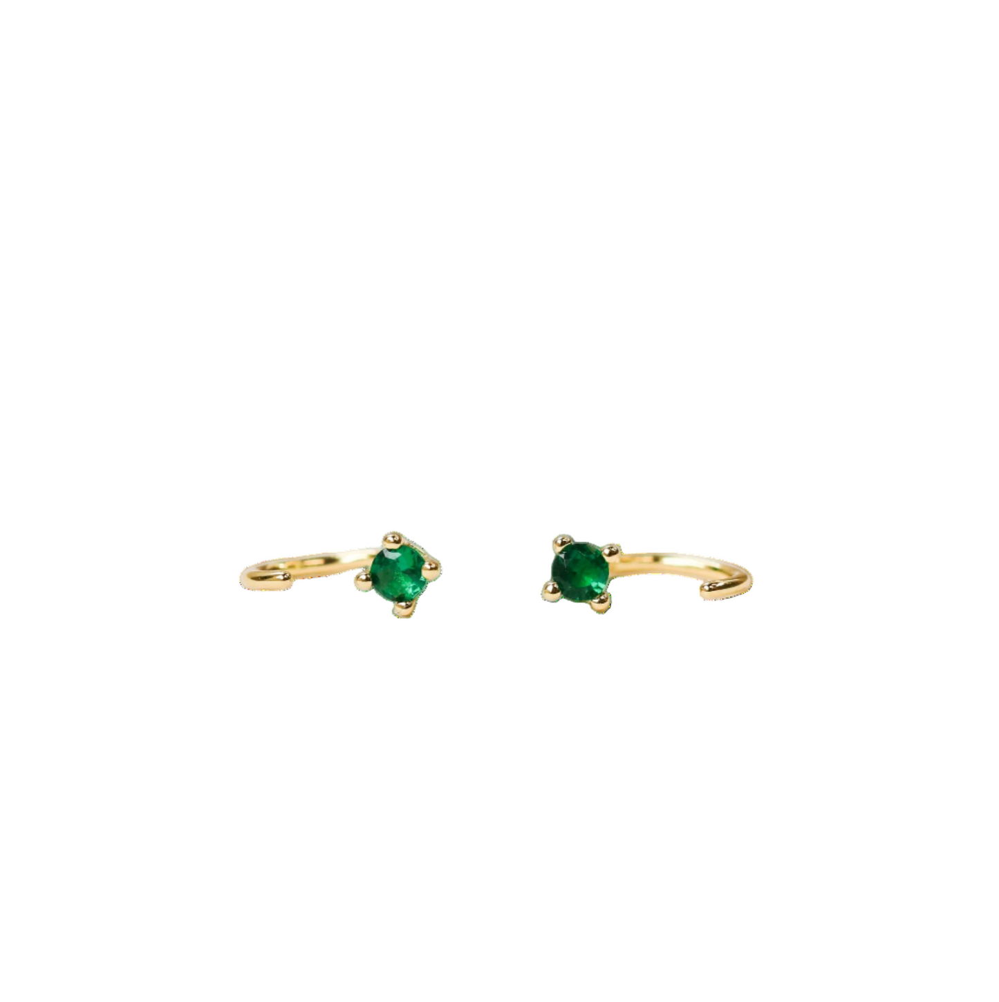Huggie Earrings - Emerald - JaxKelly