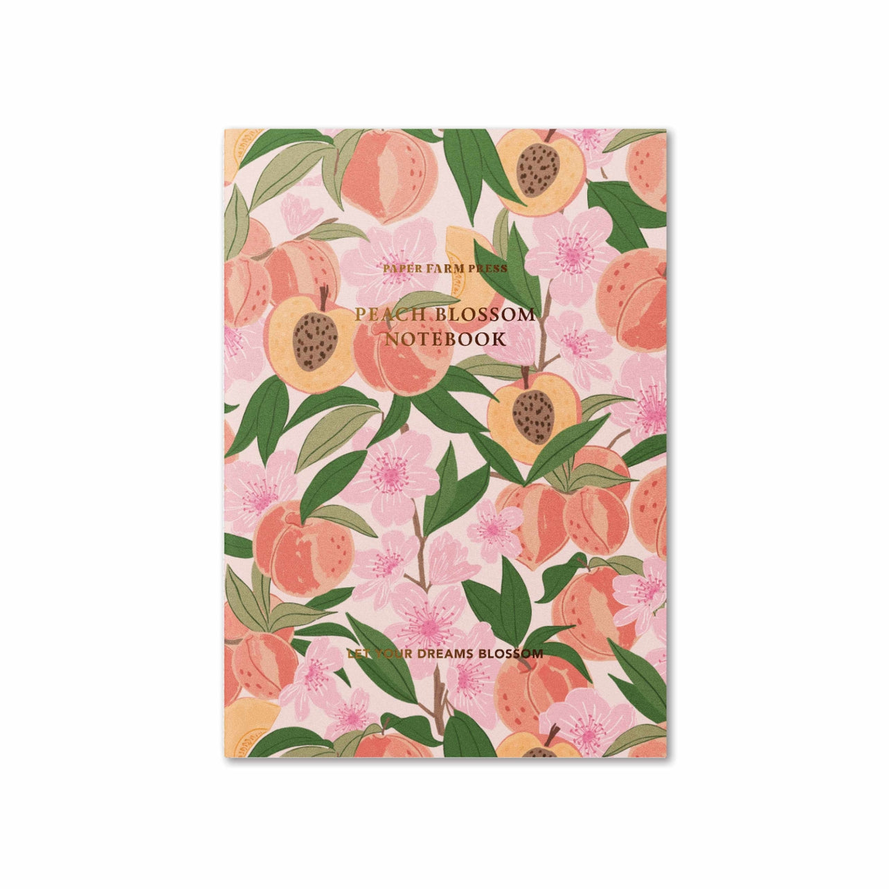 Summer Journal Peach Blossom Linen Notebook Gold Foil