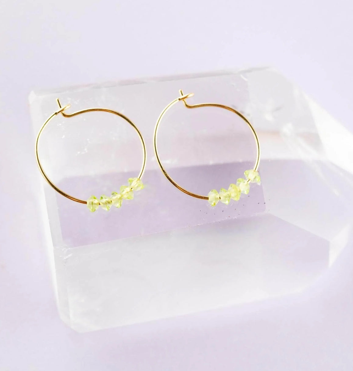 Peridot gold Hoop Earrings: Radiant