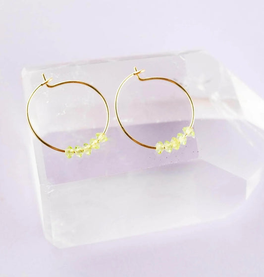 Peridot gold Hoop Earrings: Radiant