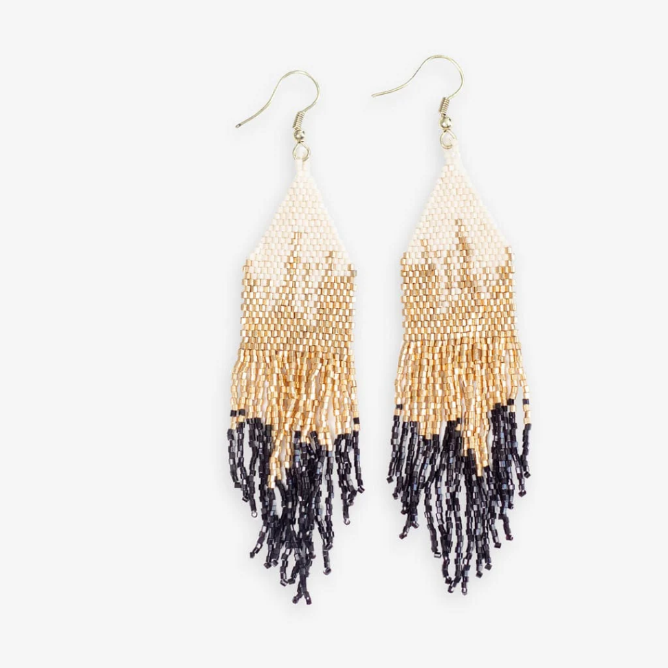 Claire Ombre Beaded Fringe Earrings