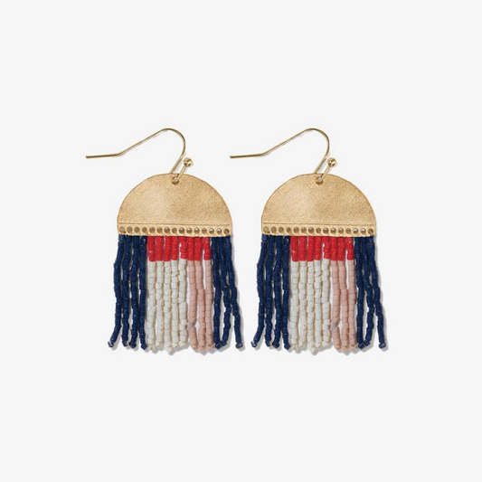 Birdie Abstract Earrings - Navy