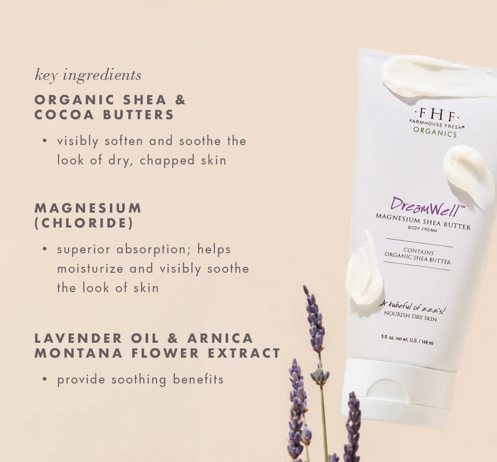 Dreamwell™ Magnesium Organic Shea Butter Body Cream - Farmhouse Fresh