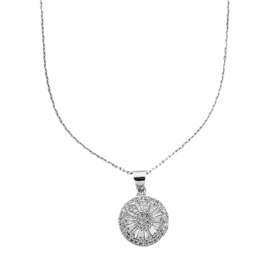 Antique Crystal Silver Necklace - Waterproof