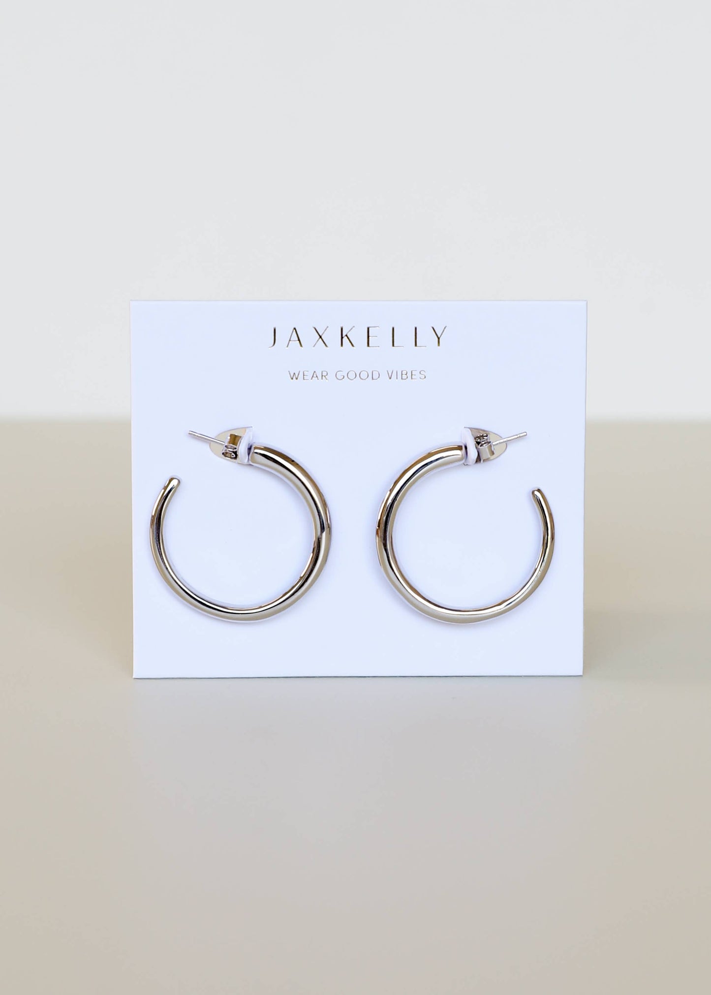 Everyday Silver Hoop Earrings - Medium - JaxKelly