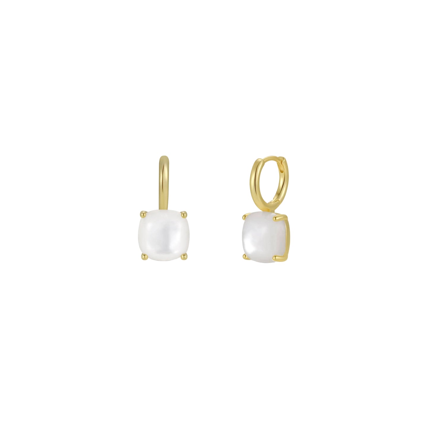 Mother of Pearl Gemstone Mini Drop Earrings - JaxKelly
