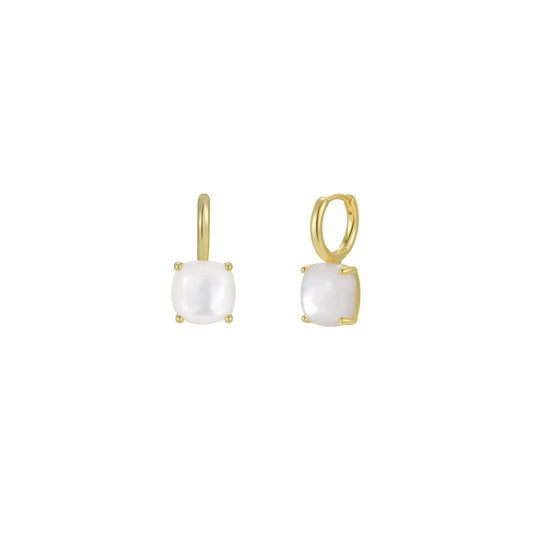 Mother of Pearl Gemstone Mini Drop Earrings - JaxKelly