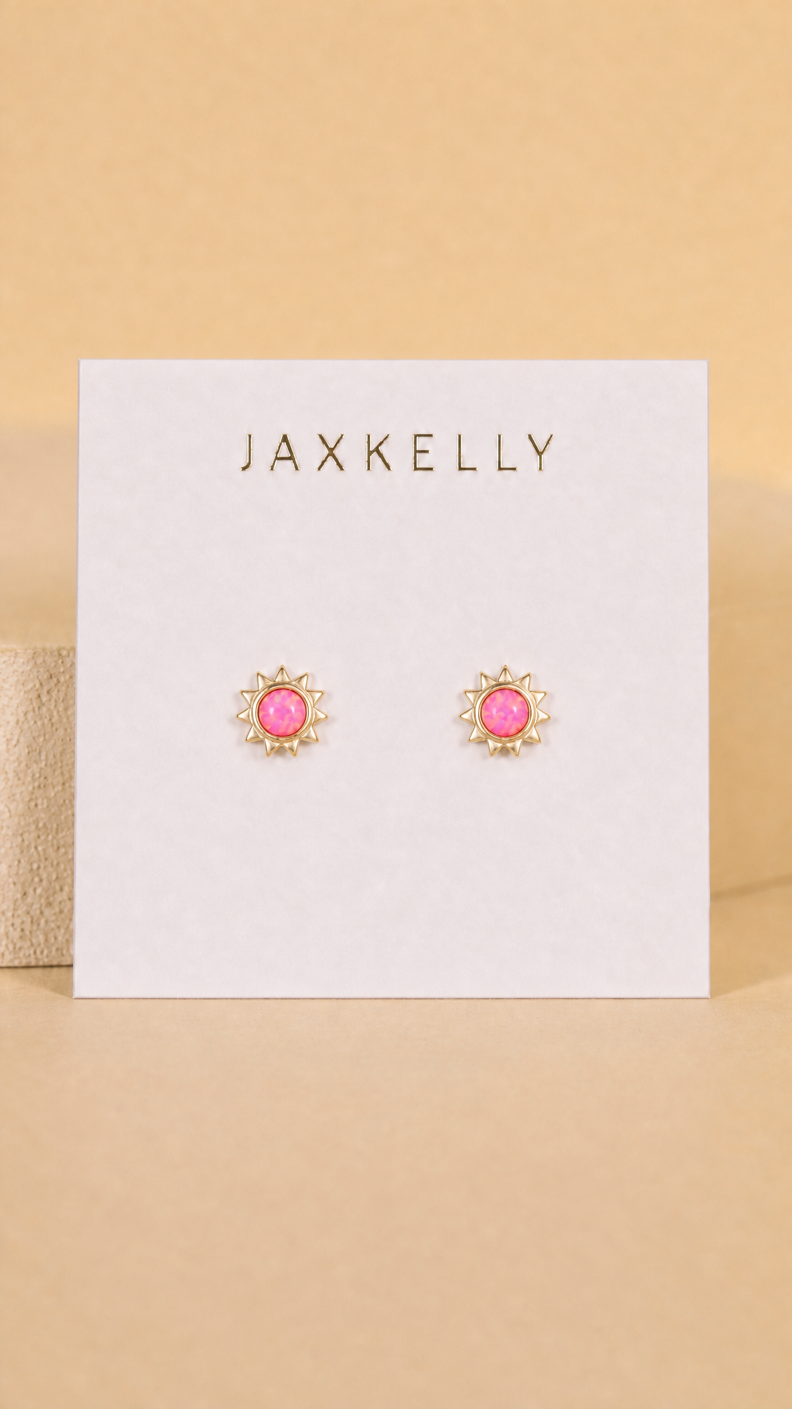 Pink Opal Sun Studs - JaxKelly