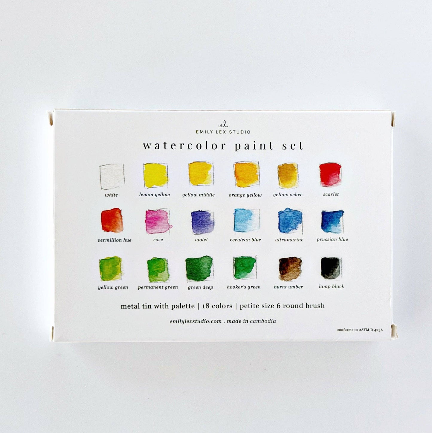 Watercolor Paint Set 18 Colors With Brush - emily lex studio