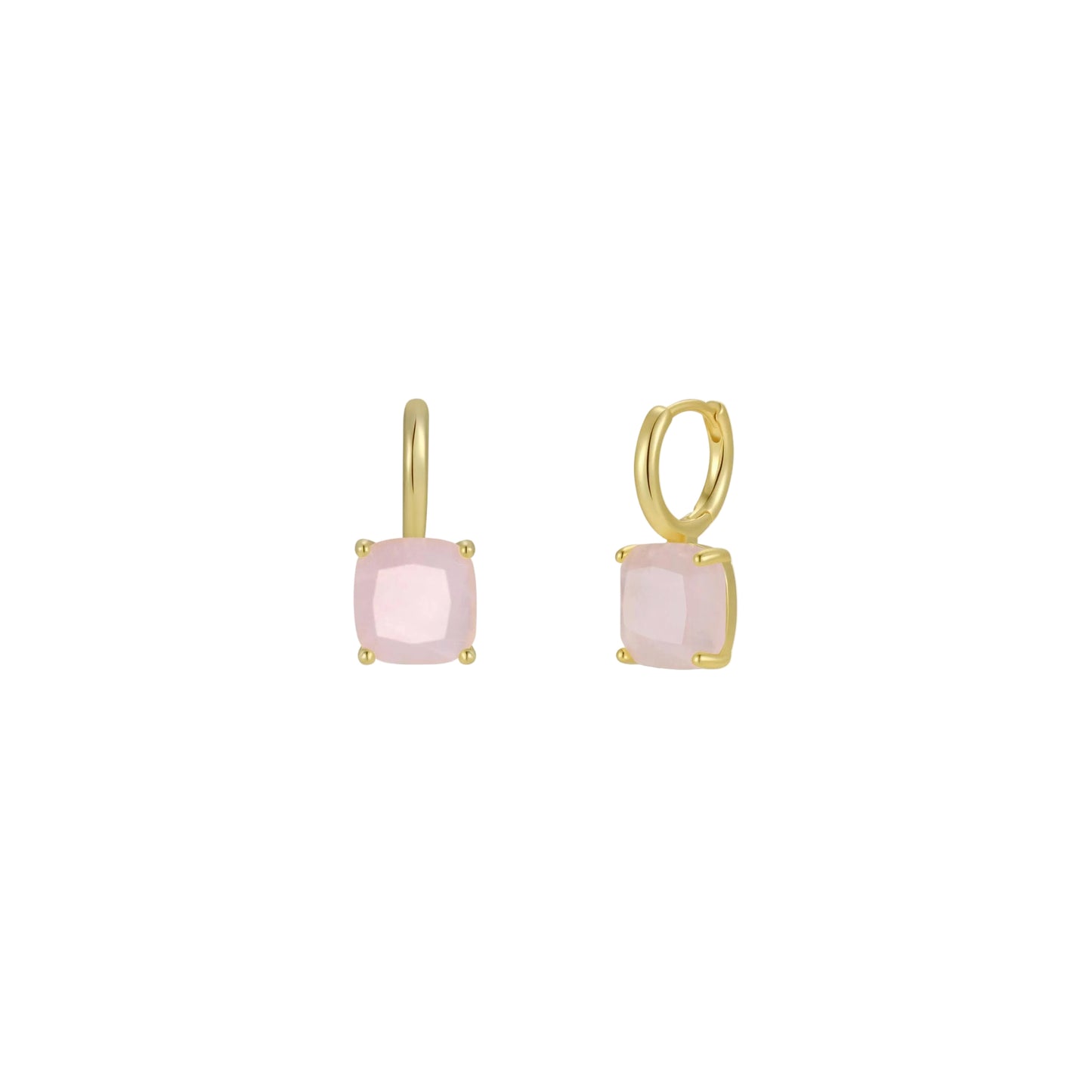 Rose Quartz Gemstone Mini Drop Earrings - JaxKelly