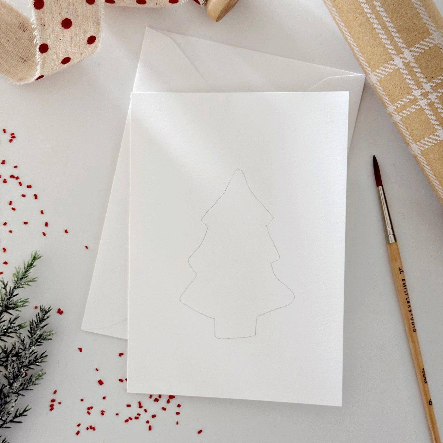 Gingerbread Paintable Notecards - emily lex studio