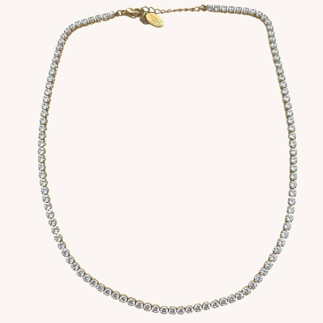 Waterproof Stella Tennis Silver Necklace