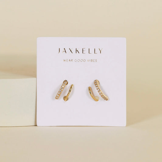 Pavé Spiral Gold Earrings