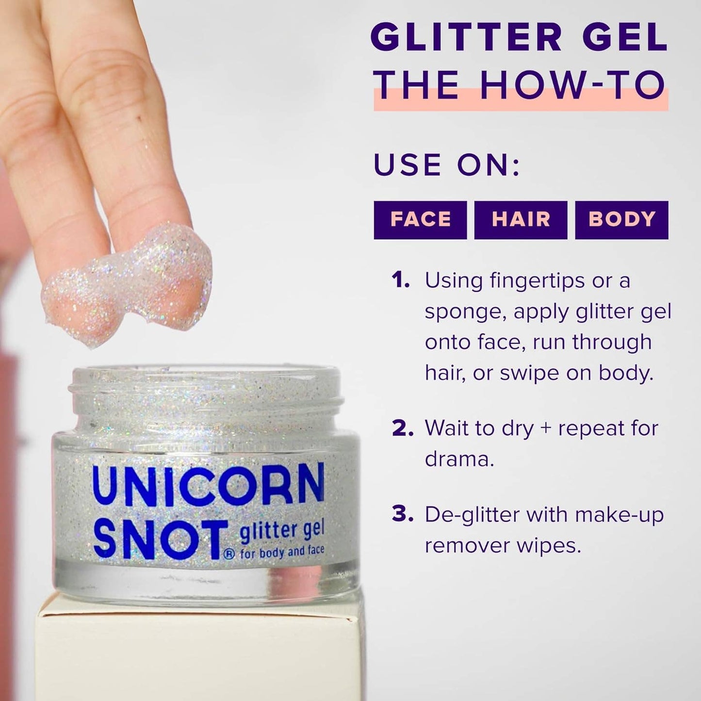 Original Glitter Gel | Disco-Silver | Body Glitter | Shimmer - Unicorn Snot