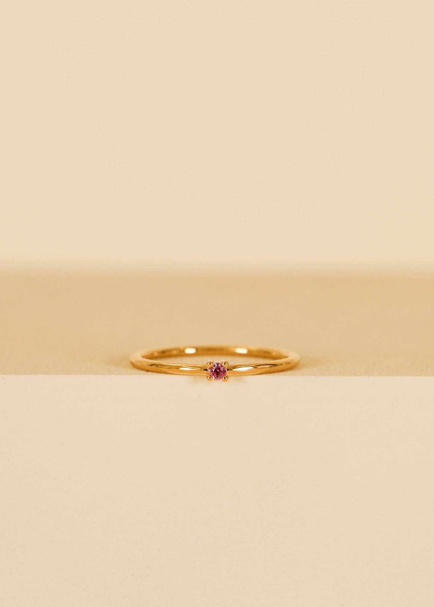 Petite Gold Pinky Rings - Pink