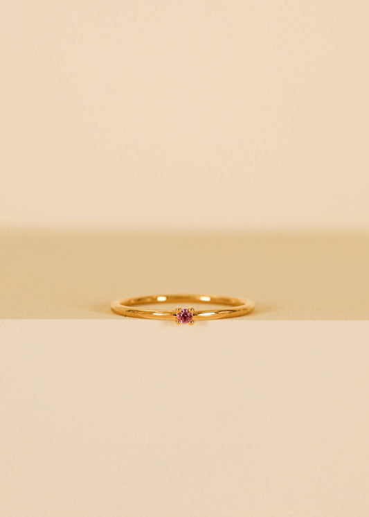 Petite Gold Pinky Rings - Pink