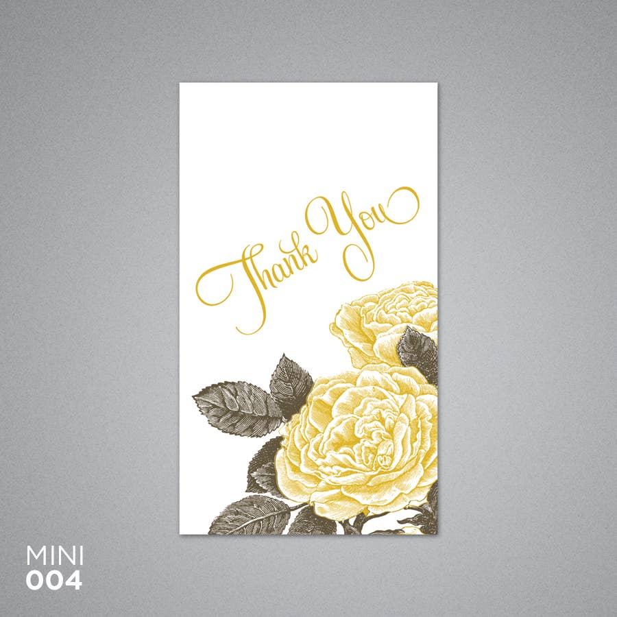 Thank You Card Yellow Rose- Mini