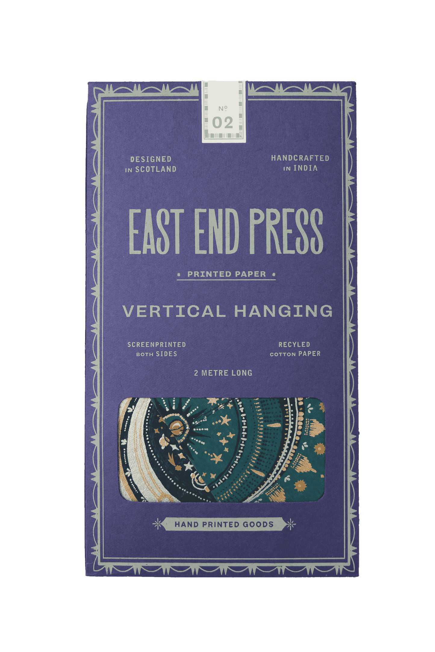 Celestial Vertical Wall Hanging - Screen Printed by Hand