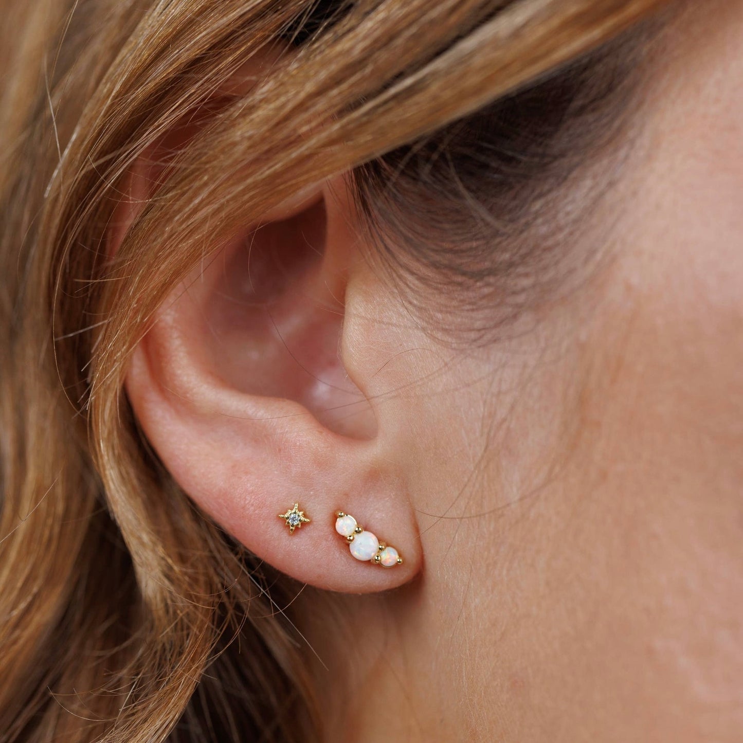 Tiny Stud - Star - Gold Earrings - JaxKelly