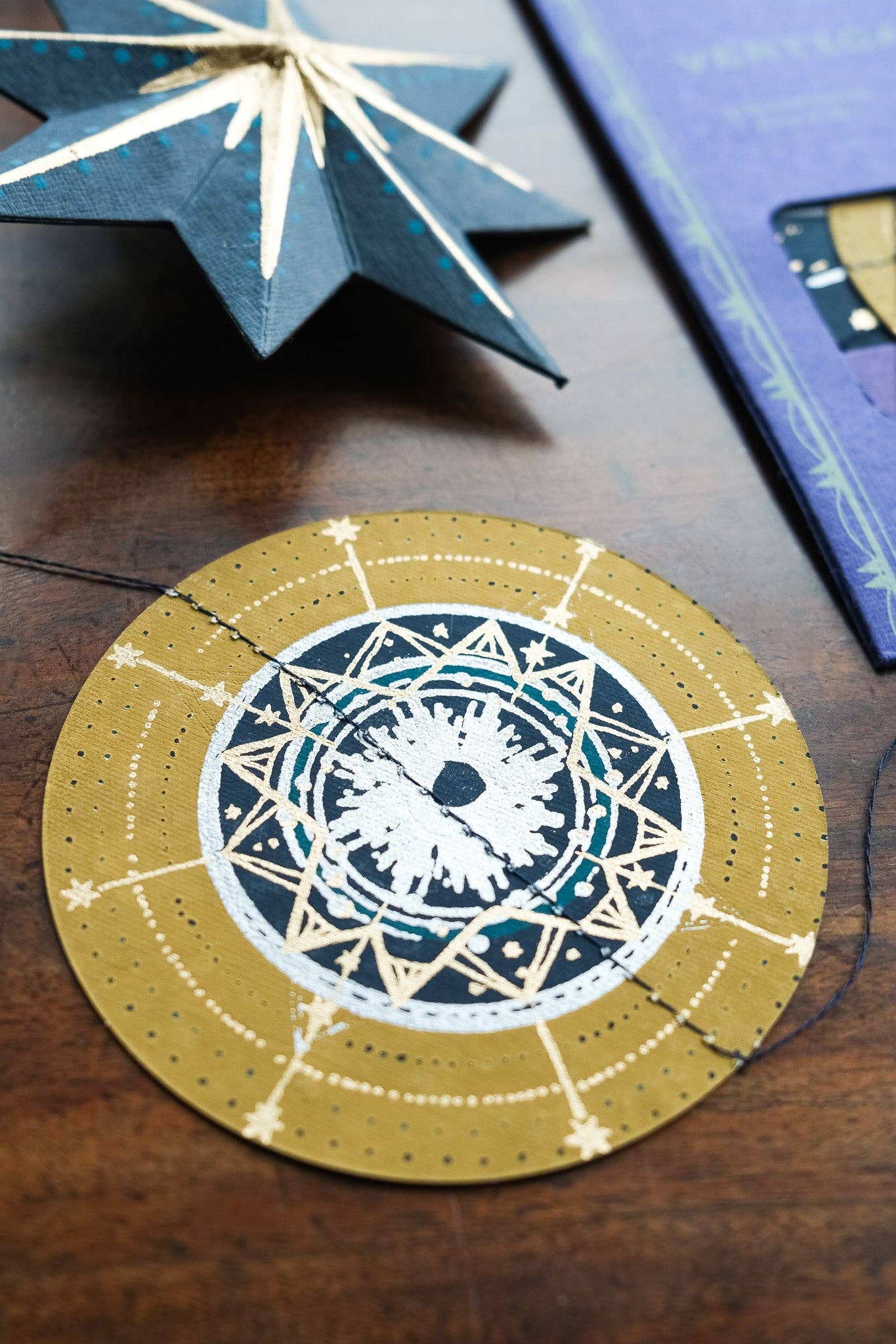 Celestial Vertical Wall Hanging - Screen Printed by Hand