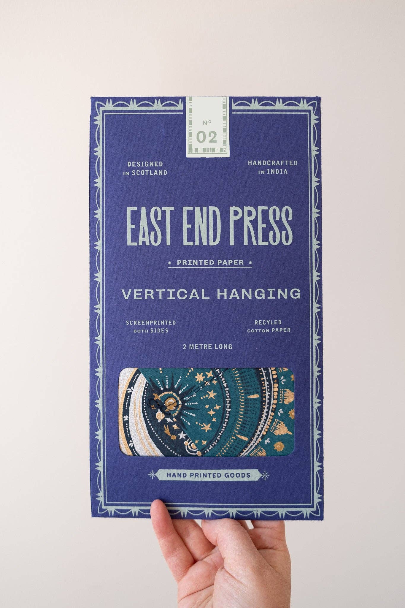 Celestial Vertical Wall Hanging - Screen Printed by Hand