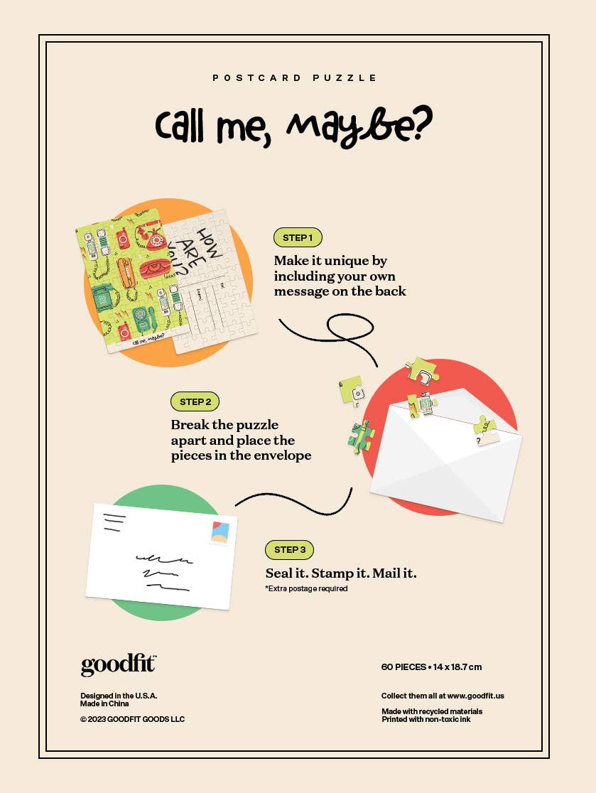 Postcard Puzzle - Call Me Maybe? - Goodfit Puzzles
