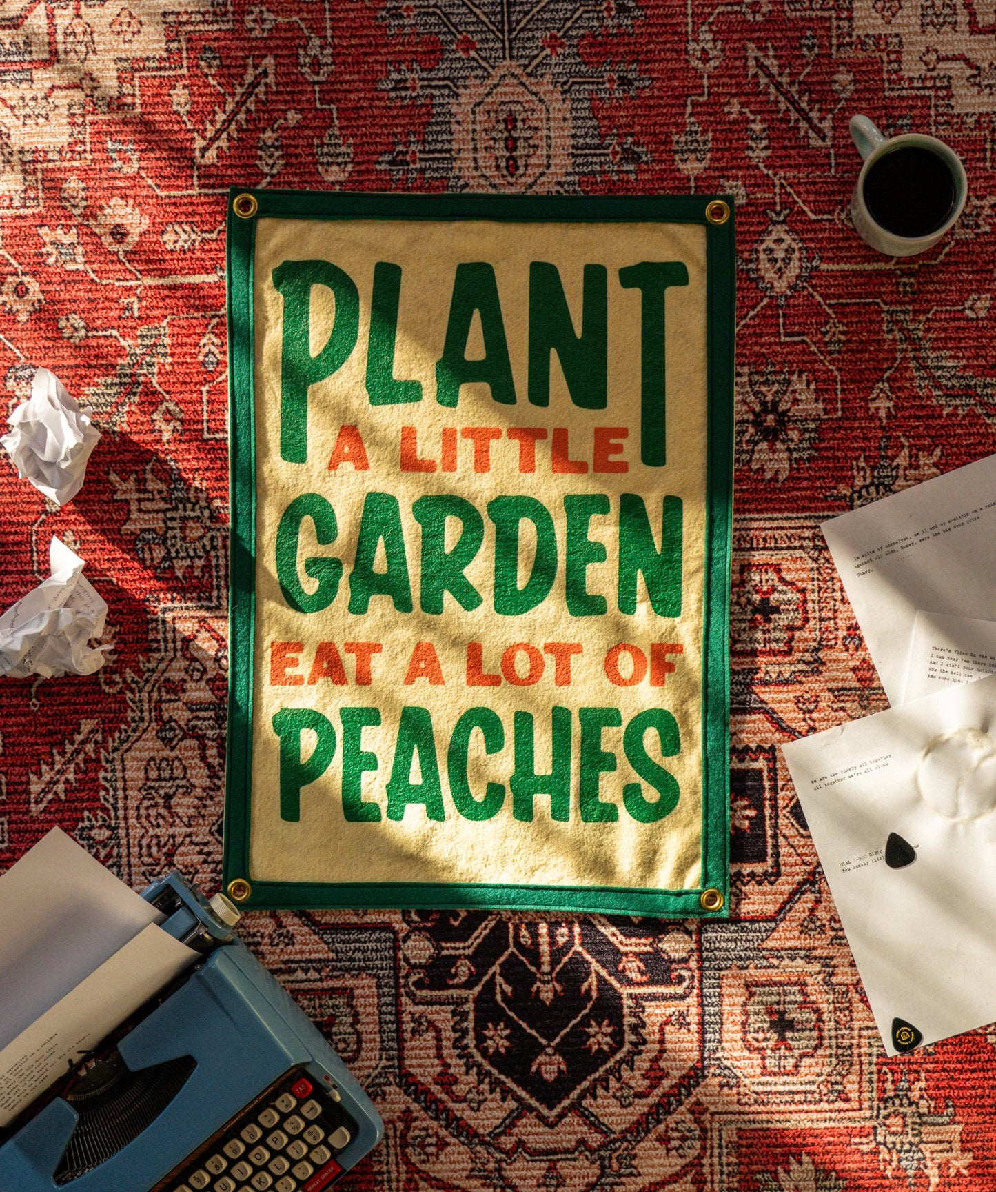 Plant A Little Garden Eat A Lot Of Peaches Camp Flag • John